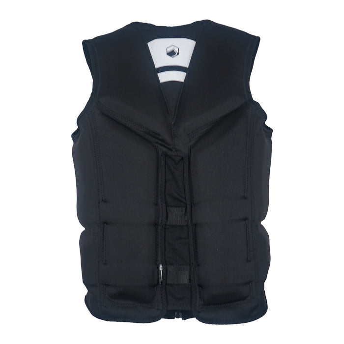 Back view of Watson CGA vest in solid black with small logo near upper back.