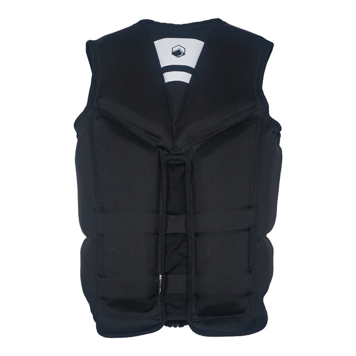 Back view of Watson CGA vest in solid black with small logo near upper back.