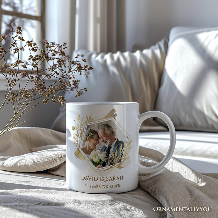 Wedding Photo Upload Personalized Mug, Anniversary Keepsake Custom Gift Personalized Ceramic Mug OrnamentallyYou