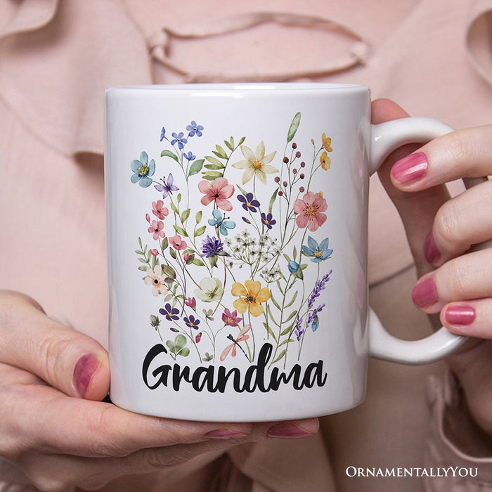 Wildflower Bouquet Personalized Mug, Floral Custom Gift with Name Personalized Ceramic Mug OrnamentallyYou