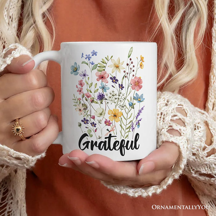 Wildflower Bouquet Personalized Mug, Floral Custom Gift with Name Personalized Ceramic Mug OrnamentallyYou