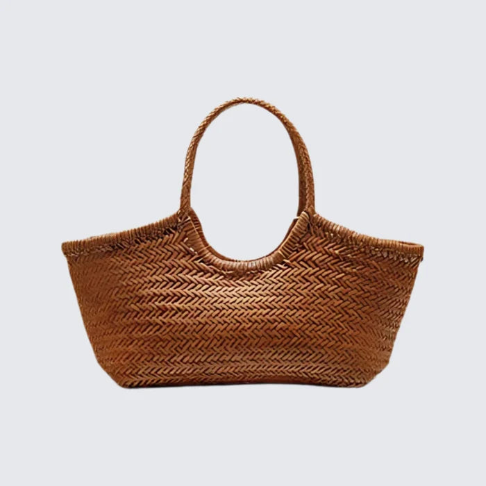 Woven Leather Basket Bag Handcrafted Premium Leather Tote
